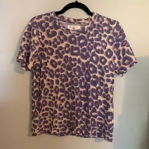 Anthropologie purple leopard print tee